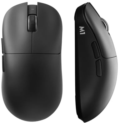 YUNZII M1 Mouse Gaming Wireless Sensore PAW3311 (Nero) | 5 Pulsanti Programmabili, BT/2.4G/USB-C, 7 Livelli Regolabili fino a 10000 DPI, Polling 1000Hz Rate, Software per Win/Mac