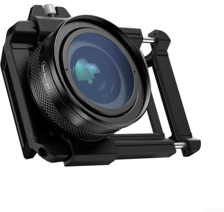 Zoomobjektiv 10–20 x för smartphone, aluminiumlegering F1.05 bländare, bärbart mikroskop med klämma för naturfotografering, smycken och frimärken, svart