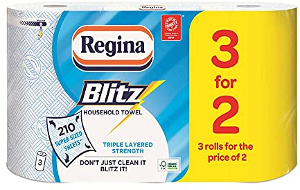 12 Rolls of Regina Blitz Kitchen Roll, Paper Towels, Supplies Wholesale Job Lot by Regina