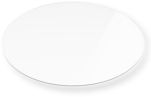 Euro Tische Glasplatte für Kaminofen und Tischplatte in Ø80 cm mit poliertem Kantenschliff, Schutzplatte mit 6mm ESG Sicherheitsglas, Funkenschutzplatte, Glasboden für Kamin (Klarglas)