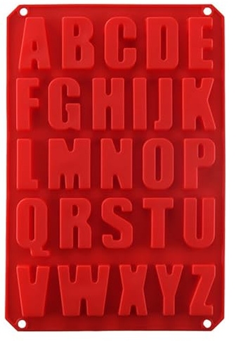 Silicone Letter Cake Mold BPA Free, Non-Stick Chocolate Mold Soft and Easy to Release, Decorating Silicone Red Mold Cake Baking Utensils Good Toughness DIY Ice Tray Kitchen Cake Pans