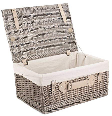 Red Hamper Picknickkorb, weidenfarben, 51 cm, Antik-Optik, Rot