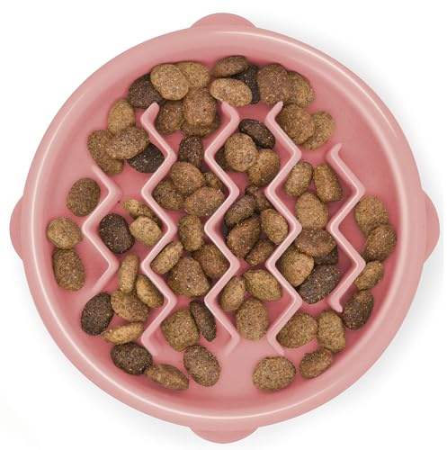 Outward Hound Fun Feeder Slo Bowl - Hundmatskål - långsam utfodring - rosa - liten/pytteliten