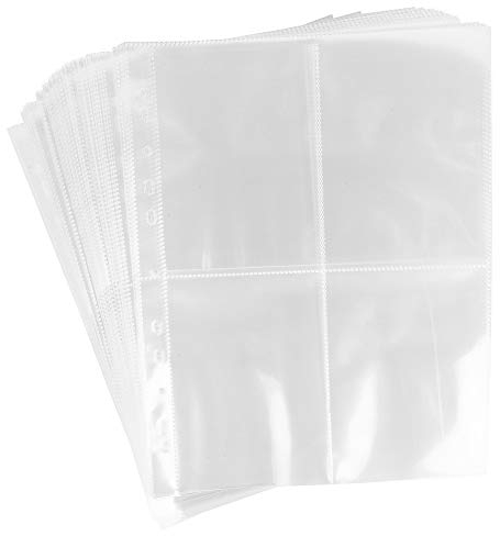 Ideen mit Herz Sammelhüllen | Klarsichthüllen | Prospekthüllen | DIN A4 | 4-geteilt | 4 Fächer je 10,5 x 14,8 cm | glasklar | 50 Stück | Fotohüllen | Postkartenhüllen