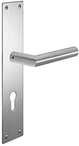 ck-türbeschläge Renovierungsgarnitur Langschild Q | 2 mm Schildstärke | V2A Edelstahl matt geb. | 250x55x2 mm | New Orleans (PZ (Profilzylinder))