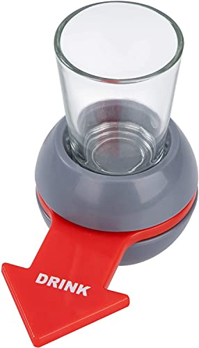 LATRAT Trinkspiele Spin The Shot Roulette mit Sauberes Glas Party-Spiel Roter Pfeil Saufspiel Spielzeug für Zuhause Party Bar