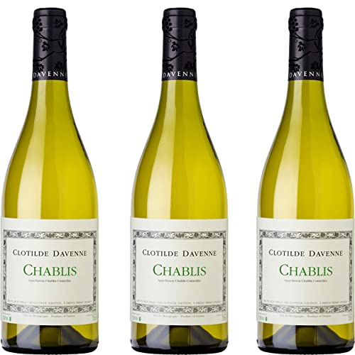 Chablis | Clotilde Davenne | Chardonnay | Vino Bianco Francia | 3 Bottiglie 75 Cl | Grandi Vini di Borgogna | Idea Regalo