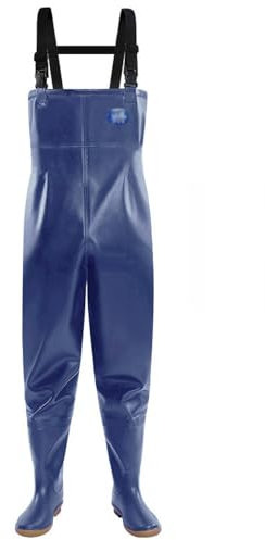 Aikelai Wathose Herren Wasserdicht mit Stiefel,3-Ply Neopren Wathose,Angelhose Herren,mit Rutschfesten Gummistiefeln,Crosswater Waders für Angeln,Bauernhöfe, Gärten (EU45)