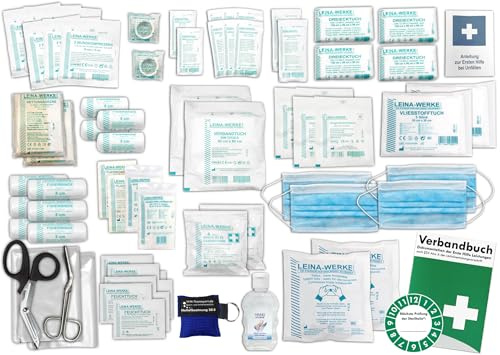 Komplett-Set Erste-Hilfe nach aktueller DIN/EN 13 169 PLUS 2 für Betriebe inkl. Hygiene-Gel & Notfallbeatmungshilfe