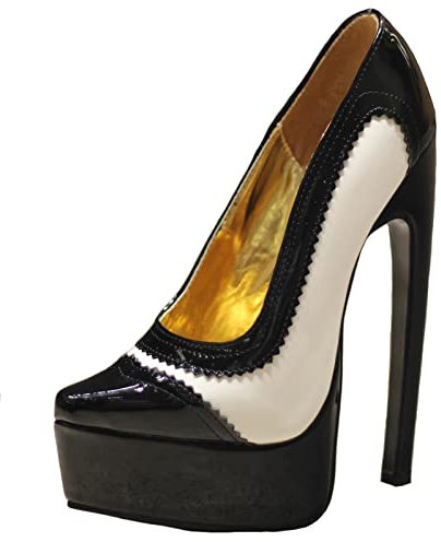 Omeslike 18CM Pole Dance High Heel Seltsame Plattform Spitzschuh Pumps,Unisex Männer Frauen Sexy Exotic Stripper Perform Schuhe,Plus Size,Schwarz,45