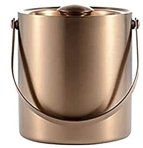 Seau a Glace Vintage pour Bouteille Seau à Glace épaissie, Seau à Glace en Acier Inoxydable, Seau à Glace d'isolation ménage, Seau à bière