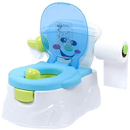 Töpfchen Baby Kindertoilette Toilettentrainer Babytopf WC/Klo Nachttopf Toilette Potty Training Seat mit Deckel Blau/Rosa (Blau)