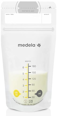 Medela Bolsas de almacenamiento de leche materna, 200 unidades, listas para usar, bolsas de almacenamiento de leche materna para lactancia, bolsa de pie, perfil plano que ahorra espacio, Claro