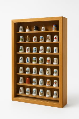 GRECA Vitrine Miniatur-Sammlungen, Eichenlack-Finish, Maße (Breite/Tiefe/Höhe): 30 x 5 x 48 cm.
