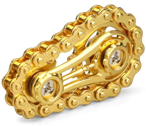 Zahnräder Fidget Kette, Coole Montage Fidget Spinner Ring Spielzeug für Kinder, Metall Fidgeting Fahrrad Kettenräder Würfel, EDC Neuheit Stress Relief Hand Spinner Kinetisches Geschenk für Erwachsene