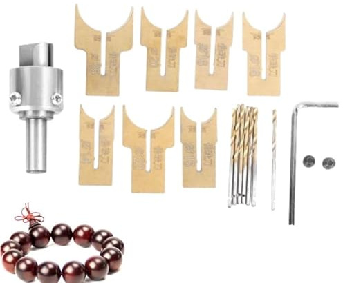TICFOX 18 Unidades Broca de Cuentas, Juego De Brocas Para Hacer Cuentas De Madera, Kit De Cortadores De Fresado, Herramienta De Carpintería Para Palisandro De ébano