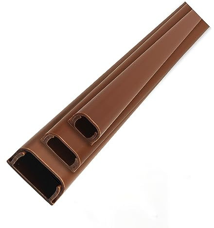 1 Meter Medium Duty Self-Adhesive Cable Conduit Trunking, Cord Organizer System Portable PVC Cable Sleeve With Acrylic Tape, Wire Cover Cable For TV Computer Office Home Entertainment ( Color : Brown