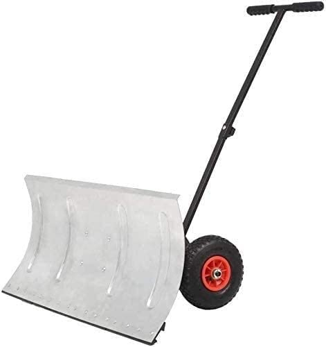 Schneeschaufel Manueller Schneepflug mit Rädern | Rollen-Schneepflug mit höhenverstellbarem Griff für Schneeräumgeräte auf der Straße, Schneeschieber