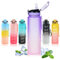Water Bottle with Straw 1L,Boys Water Bottles with Straw 1 Litre,Waterbottle Leak-Proof Sports Water Bottle,Plastic Drinks Bottles Toxin Free，Bpa-Free (Gradient Purple)