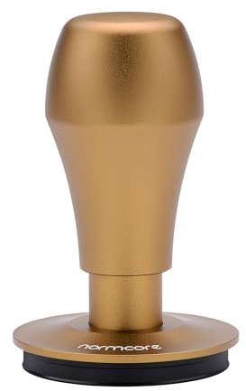 Normcore 53.3mm Coffee Tamper V4, Spring Loaded Tamper With Stainless Steel Flat Base, Bronze Handle with Titanium PVD Flat Base, Compatible with 54mm Breville Espresso Portafilter