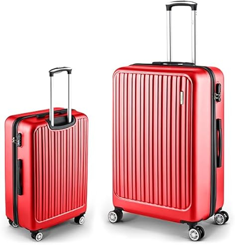 Easy Move ABS Hartschalenkoffer - Ergonomisch & Sicher - Großer Trolley Koffer mit 360° Rädern, Zahlen-Schloss - Rollkoffer, Reisekoffer Groß (Rot, 74cm)