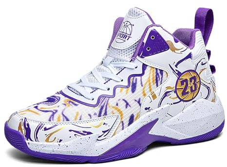 CHRRUXIN Herren Basketballschuhe leichte atmungsaktive High Top Turnschuhe Damen Laufen Anti-Rutsch Mode Graffiti Training Schuhe