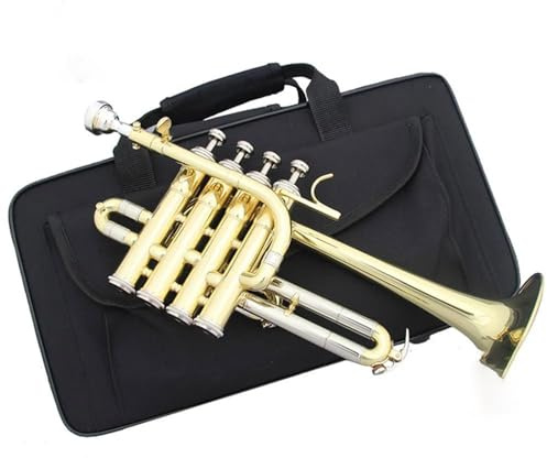 Anfänger Trompeten Professionelle Hohe Trompete Bb Piccolo Trompete Messing Gold Silber Anfänger Edelstahl Trompete(Gold)