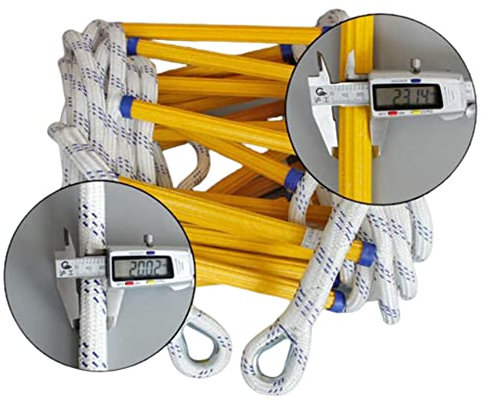PNAJFUEL Rope Ladder,Emergency Fire Escape Ladder Flamme Resistent Sicherheit Strickleiter Mit Haken/20M/65.6Ft