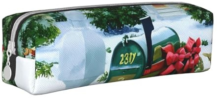XDCYWBZDBC Christmas Mailbox and Gifts Leather Pencil Case Stationery Storage Bag Large-Capacity Storage Bag is Used to Put Small Items for School Office Travel Or Makeup Small Tool Bag
