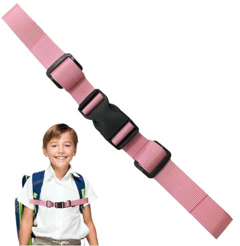 Wonsfuleu Schulranzen-Brustgurt, Schwarzer Rucksack-Brustgurt - Mehrzweck-Verstellbarer Schultaschen-Brustgurt - Verschleißfester Brustgurt für Reisen, Camping, Wandern