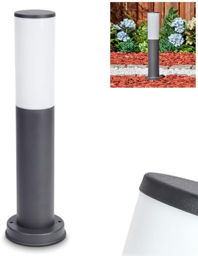 HOFSTEIN Sockelleuchte Caserta, Außenwegeleuchte aus Metall/Kunststoff in Anthrazit/Weiß, moderne Wegeleuchte für Garten, Außenbereich, Hof, Terrasse, Wegebeleuchtung Höhe 45,5 cm, E27, IP44