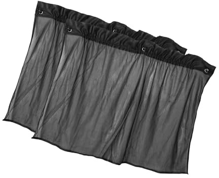 Hihaha 2 Pcs Black Car Sun Shade Mesh Side Window Curtains Suction Cup Set | 70 x 45cm, Durable, Material, Car Sun Shade