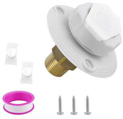 Fazvncv Valvole di ritegno per ingresso acqua per camper City 3/4NH femmina a 1/2NPT maschio flangia in ottone senza piombo adatto per camper rimorchio