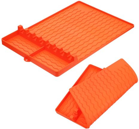 Toyvian Tappetino in Silicone per Vassoio Laterale Poggia Utensili per Tappetino Antiscivolo per Spatole Organizer Laterale per Barbecue Facile da Pulire e Sicuro per Uso Alimentare