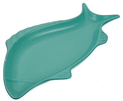 LIGIGWASH plato de pescado de cerámica servicio platos de pescado placa de control de porciones para comiendo cena bandejas decorativas platos de ceramica platos de almuerzo Lámina Verde