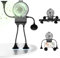 CNXMSY USB Desk Fan, Fun Robot Fan with Suckers, 3 Speeds Personal Mini Rechargeable Portable Table Fan and Phone Stand 2 in 1 for Office, Travel and Cars, Black