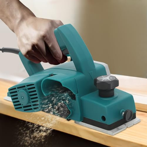 DSYOGX Piallatrice elettrica, 600 W, piallatrice elettrica, profondità 0-2 mm, piallatrice per legno, per lavoratori professionali o generali, artisti e studi creativi, verde