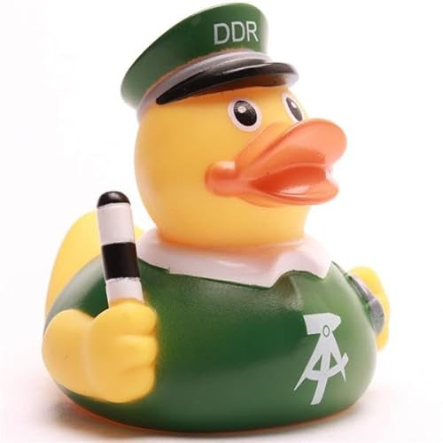 DUCKSHOP I Badeente DDR Volkspolizist II I Quietscheente I Quietscheentchen I L: 9 cm I Geschenk Nostalgiker I Präsent Sammler I Für Ostalgie-Fans