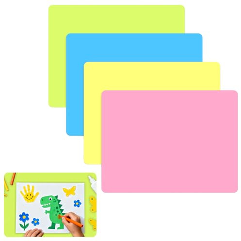4 Stück Hochwertige Silikonmatten zum Basteln 40x30cm A3 Große Bastelmatte zum Bemalen Epoxidharz Basteln Knetmatte Antihaft Antirutsch Tischunterlage Abwaschbar Malmatte (40x30cm)