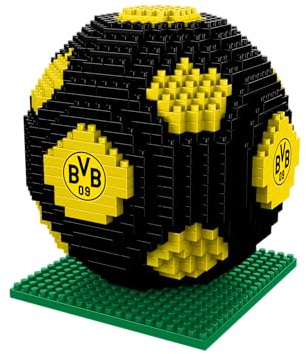FOCO Offizielles Lizenzprodukt BRXLZ-Steine 3D-Fußball BAU-Set In Alternativen Vereinsfarben (Borussia Dortmund)