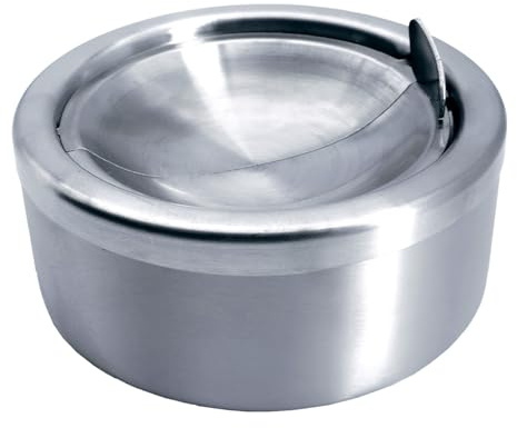 NeoLum Cleaner Ashtray with Lid, Flip Top Stainless Steel Ash Tray Portable Metal Box Smokeless Ashtray for Smokers, Smell Proof Cigarette Ashtrays for Patio Outdoor Indoor Office