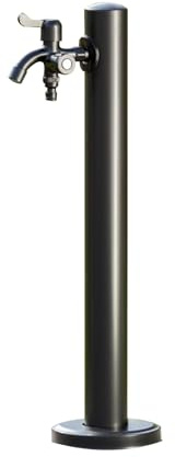 Generic Colonne de Robinet d'extérieur, Colonne d'eau De Jardin Verticale en Acier Inoxydable 304, Robinet d'eau De Borne D'Incendie Autoportant Monté Au Sol(Black,95cm/37.4in)