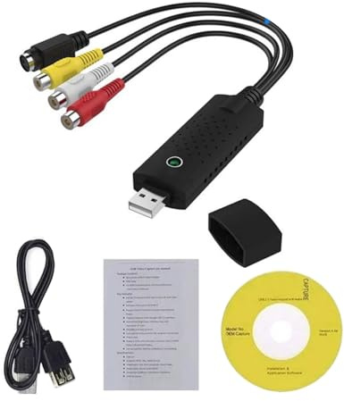 FHGSPQWM Adaptateur vidéo USB avec câble USB - Large compatibilité - Adaptateur analogique vers numérique