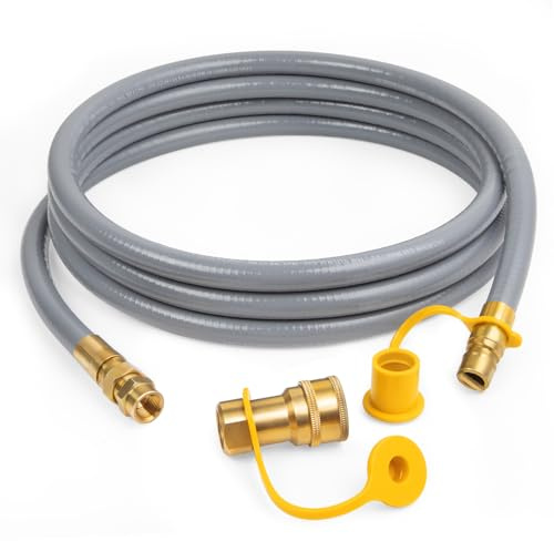 GASPRO 3/8 ID Natural Gas Hose, Low Pressure LPG Hose with Quick Connect, for Weber, Char-Broil, Pizza Oven, Patio Heater and More, 12-Foot