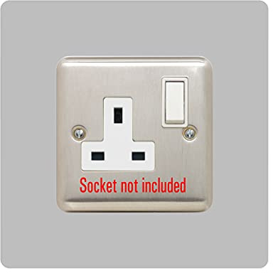 Single Socket Surround | Square | Acrylic Back Panel or Finger Plate | Light Switch Plug, Colour:Grey