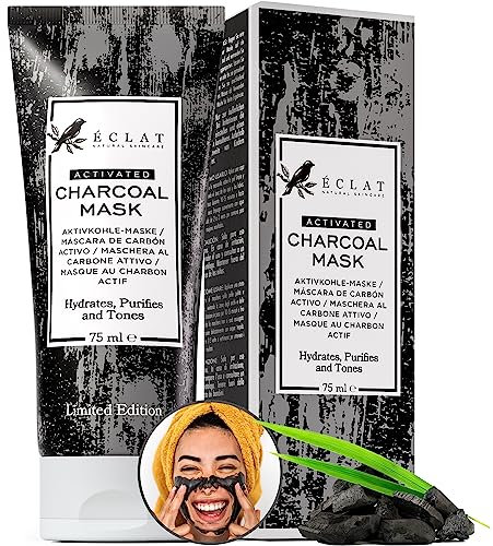 Charcoal Peel Off Face Mask - Activated Charcoal with Kaolin+Bentonite Clay, Black Head Remover for Face, Facial Peel Off Mask to Exfoliate and Prevents Breakout, Pore Mask for Men & Women
