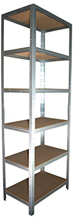Shelf Creations BASIC Schwerlastregal 200x140x60cm verzinkt 6 Böden Steckregal Kellerregal Lagerregal Werkstattregal Archivregal Haushaltsregal Ordnerregal Metallregal Garagenregal Fachbodenregal