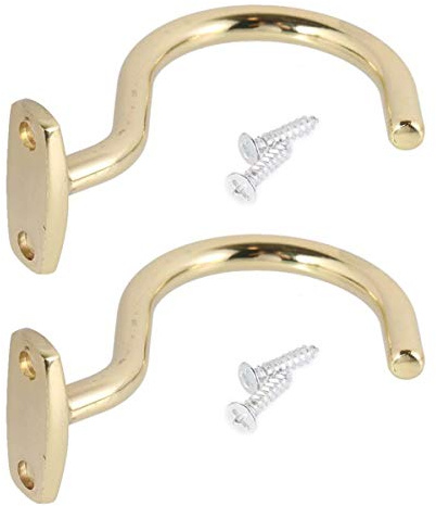POFET 2 Stück Snooker Haken Gold Snooker Billard Tisch Queue Messing Haken zum Halten von Bridge Stick Pool Rack mit 2 Packungen Schrauben
