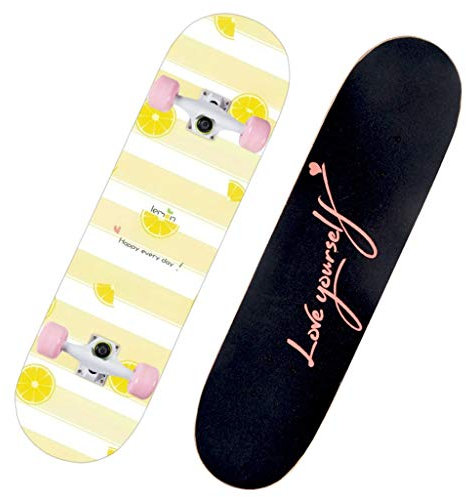 Lgan Skateboard Erwachsene, 31x8in Ahorn Longboard Kinder, Anfänger Skateboard Deck, Mädchen Pennyboard (Color : CC)