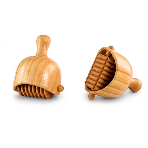 Pareja Copas Suecas Con Rodillo Maderoterapia | Copas Suecas Rodillo | Maderoterapia | Fabricada en madera de pino y loto | Diseñada por Maderoterapia Estética España